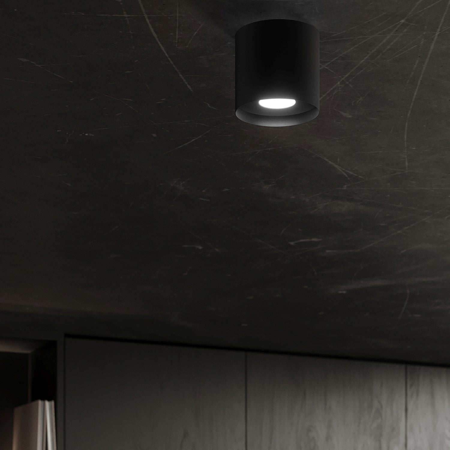 Plafonnier Mika aluminium noir GU10 en ambiance