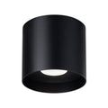 Plafonnier Mika aluminium noir GU10, cylindre d'aluminium noir, spot GU10 dirigé vers le bas