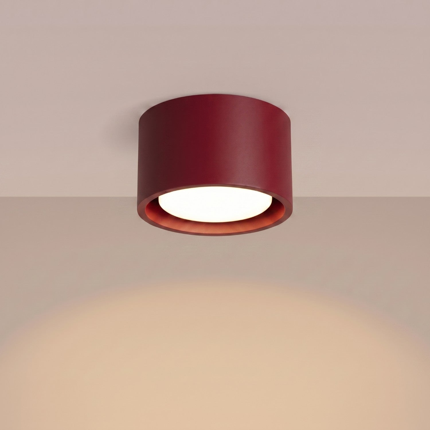 Plafonnier Modo 1 aluminium bordeaux Gx53, vue 3