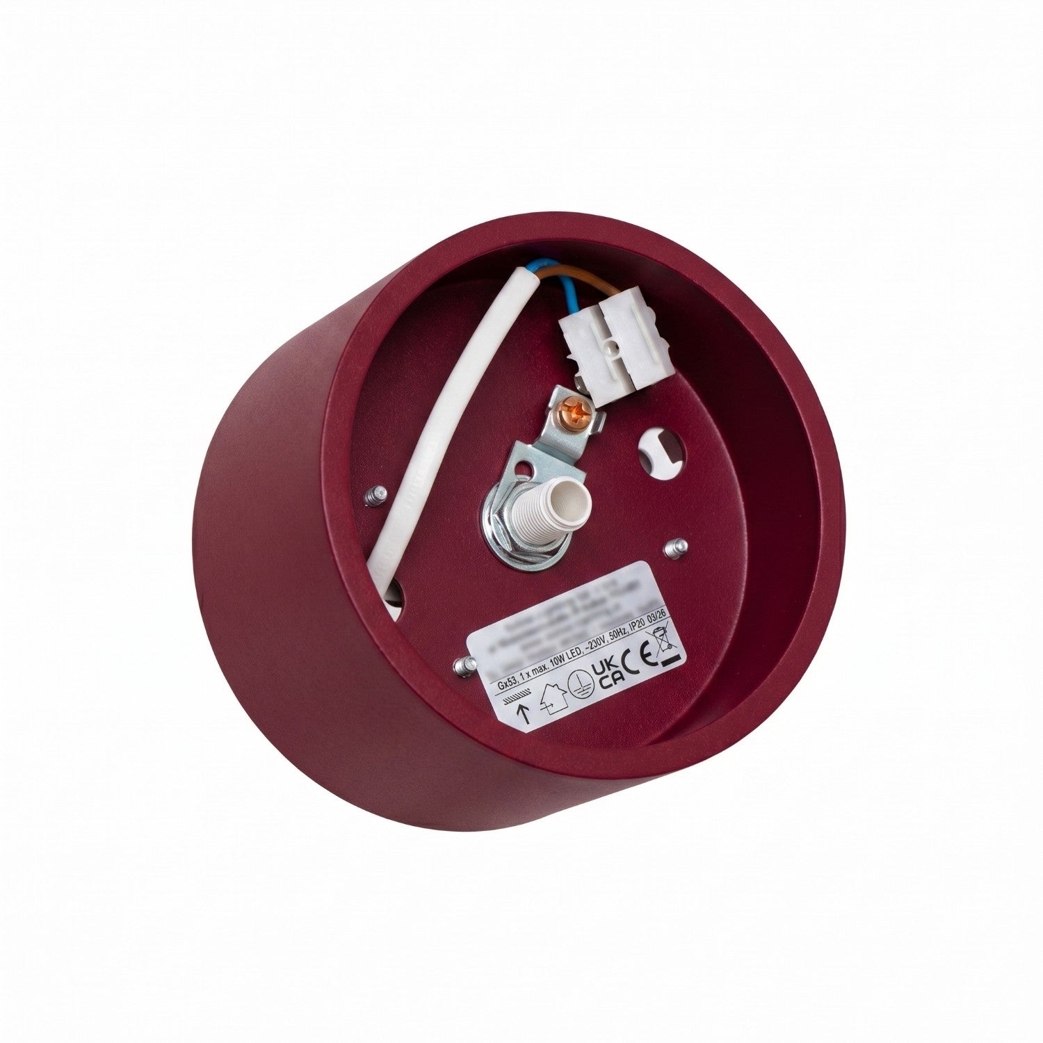 Plafonnier Modo 1 aluminium bordeaux Gx53, vue 7