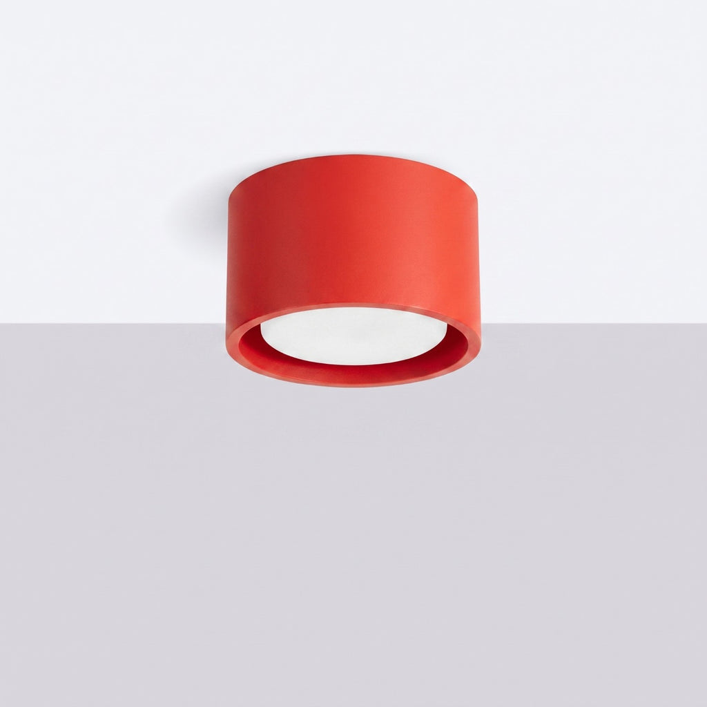 Plafonnier Modo 1 aluminium rouge Gx53, vue 2