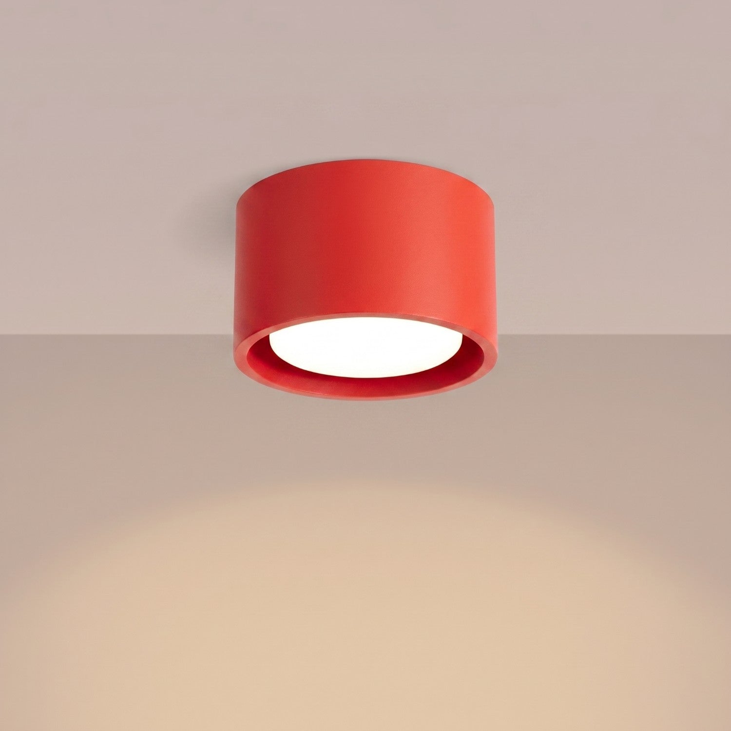 Plafonnier Modo 1 aluminium rouge Gx53, vue 3