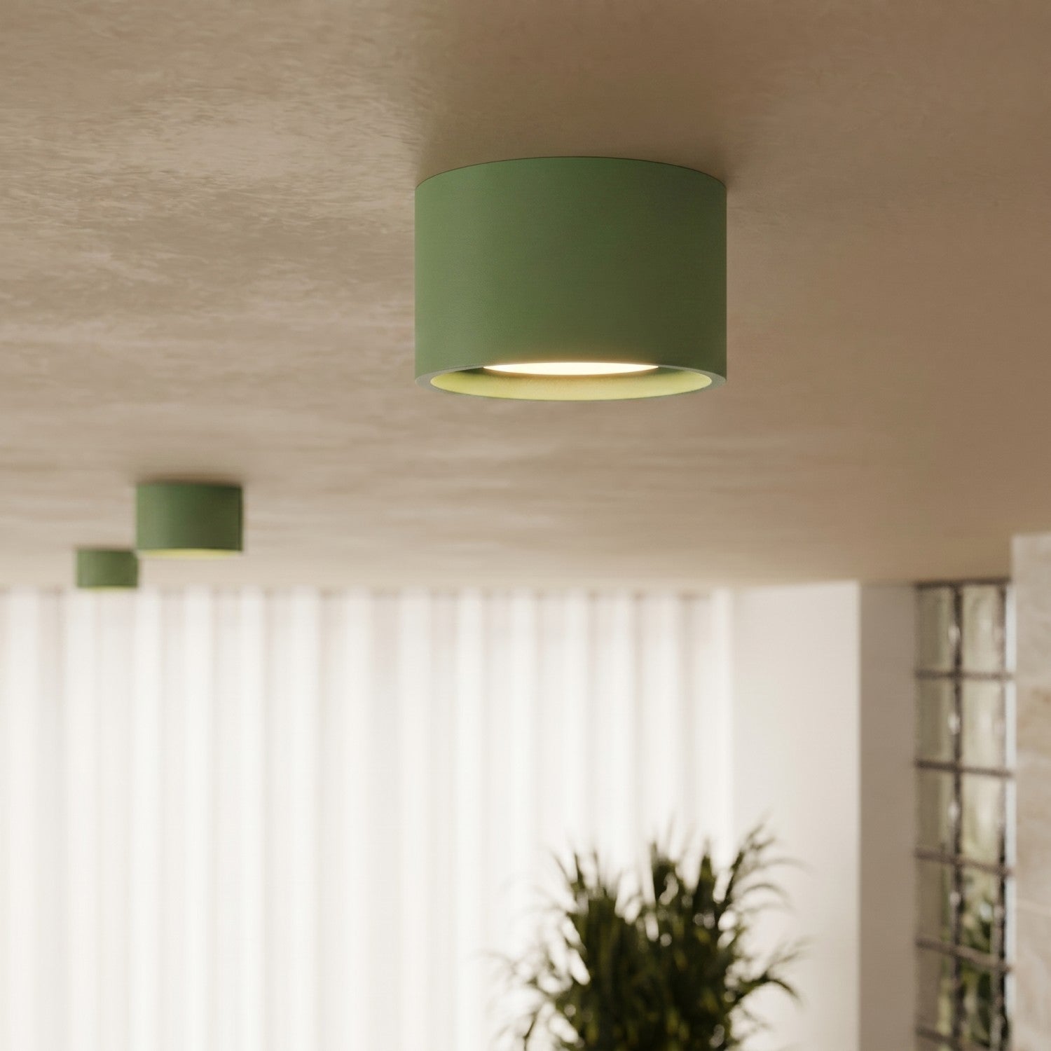 Plafonnier Modo 1 aluminium vert sauge Gx53, vue 15