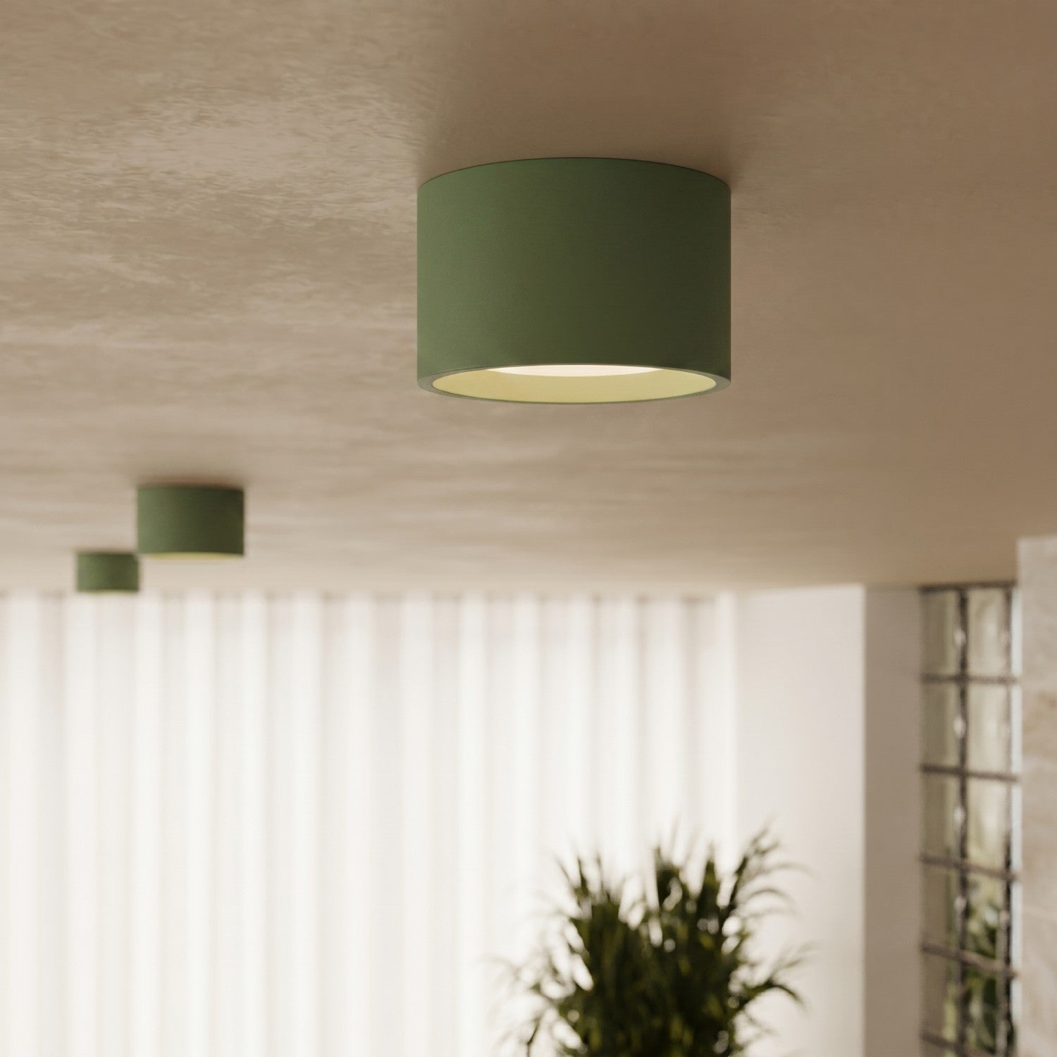 Plafonnier Modo 1 aluminium vert olive Gx53, vue 15