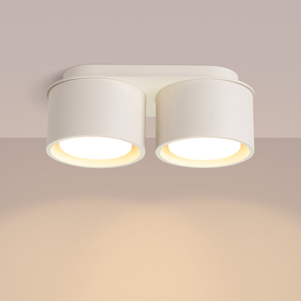 Plafonnier Modo 2 aluminium beige Gx53, vue 3