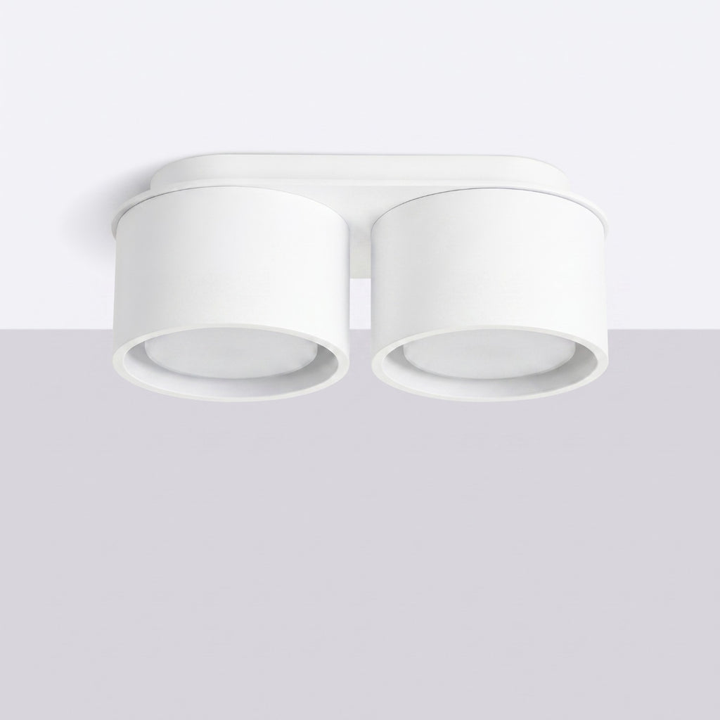 Plafonnier Modo 2 aluminium blanc Gx53, vue 2