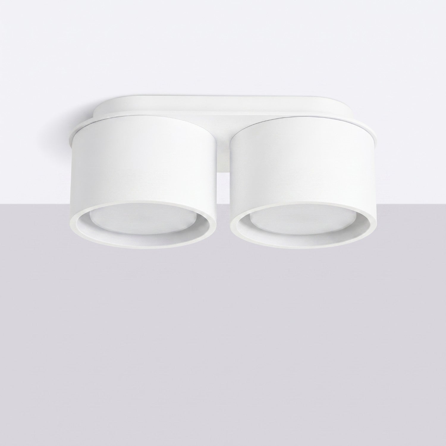 Plafonnier Modo 2 aluminium blanc Gx53, vue 2