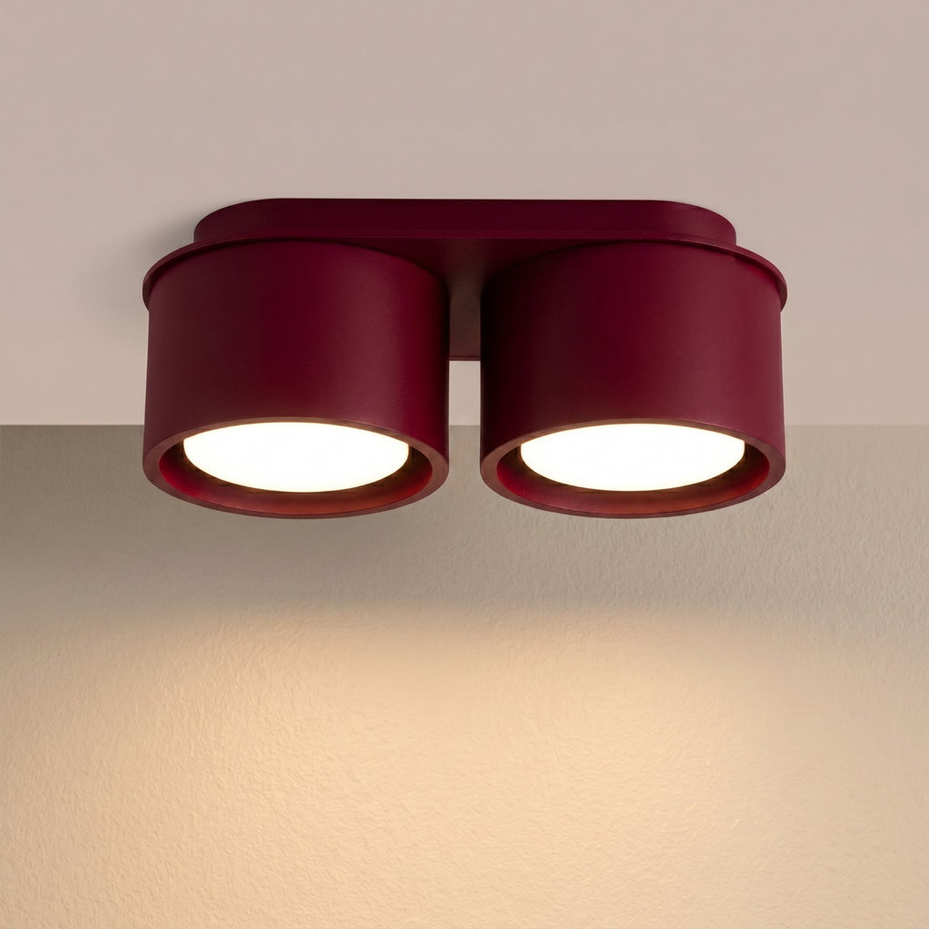 Plafonnier Modo 2 aluminium bordeaux Gx53, vue 3