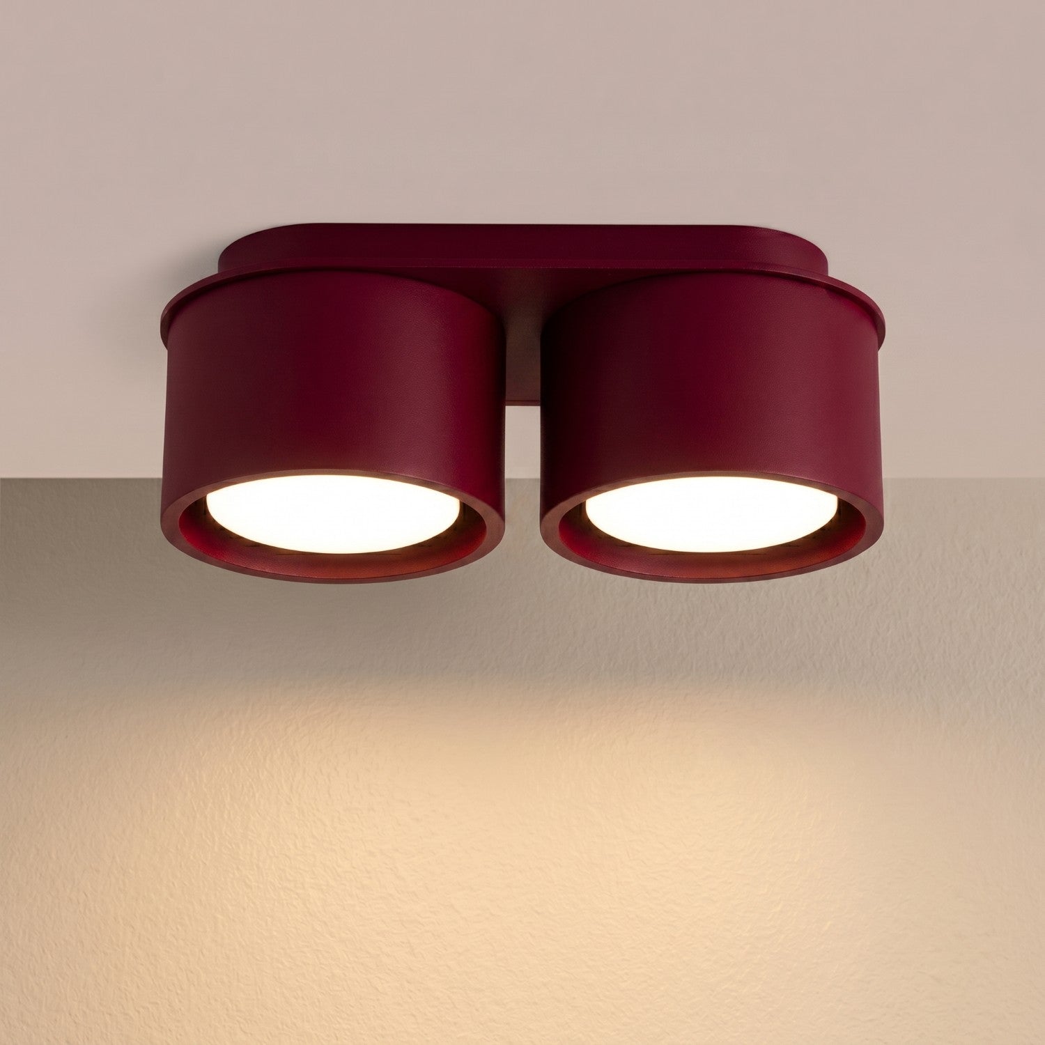 Plafonnier Modo 2 aluminium bordeaux Gx53, vue 3