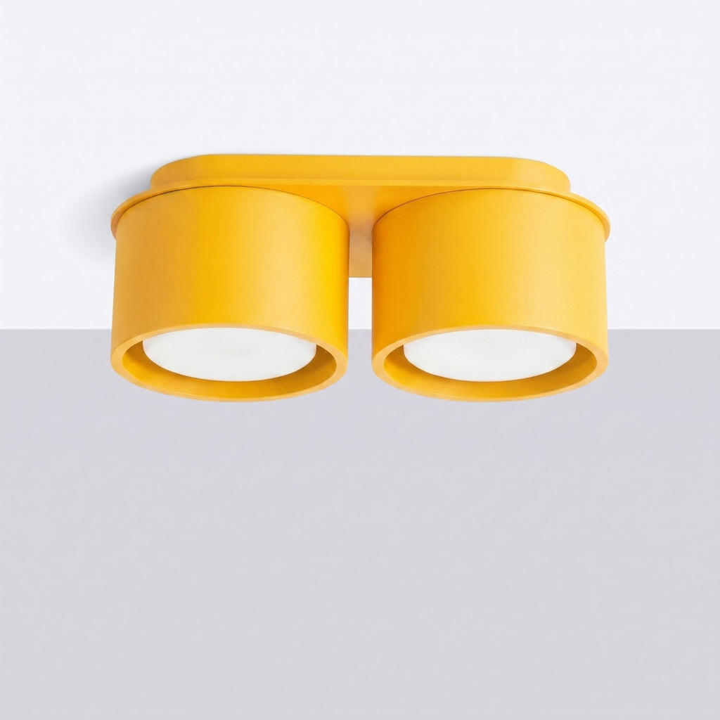 Plafonnier Modo 2 aluminium jaune Gx53, vue 2