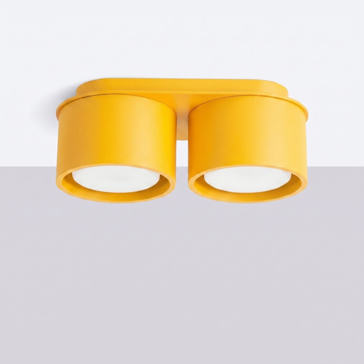 Plafonnier Modo 2 aluminium jaune Gx53, vue 2