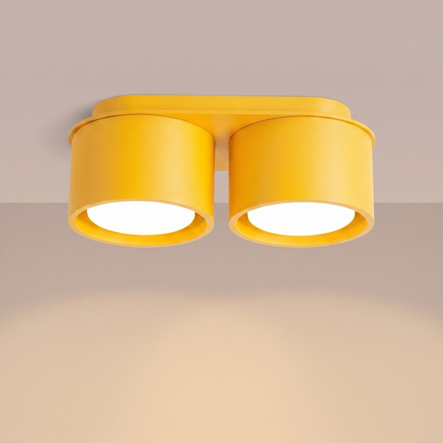 Plafonnier Modo 2 aluminium jaune Gx53, vue 3