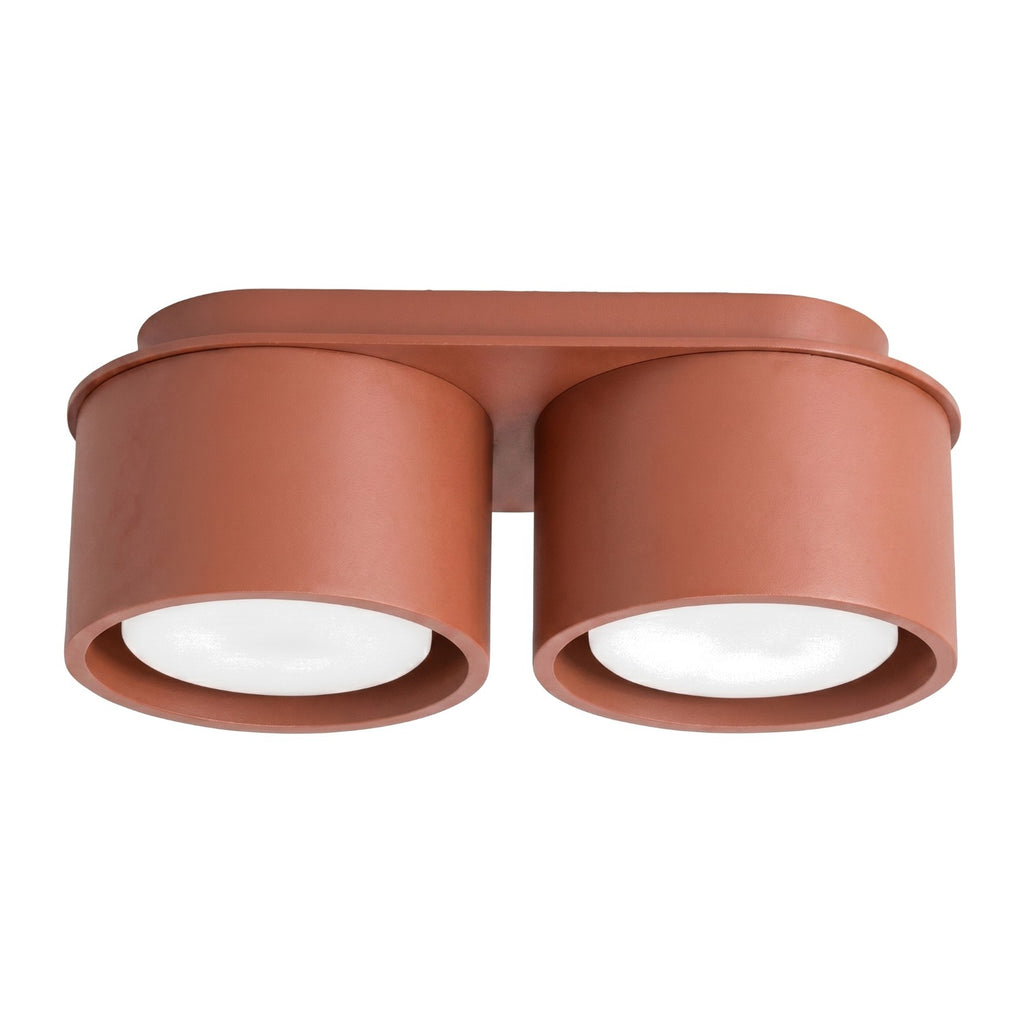 Plafonnier Modo 2 aluminium ocre rouge Gx53