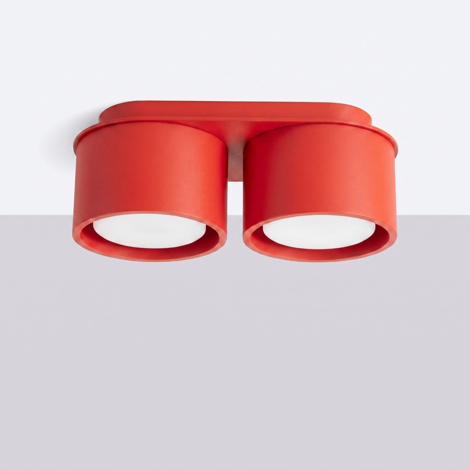 Plafonnier Modo 2 aluminium rouge Gx53, vue 2