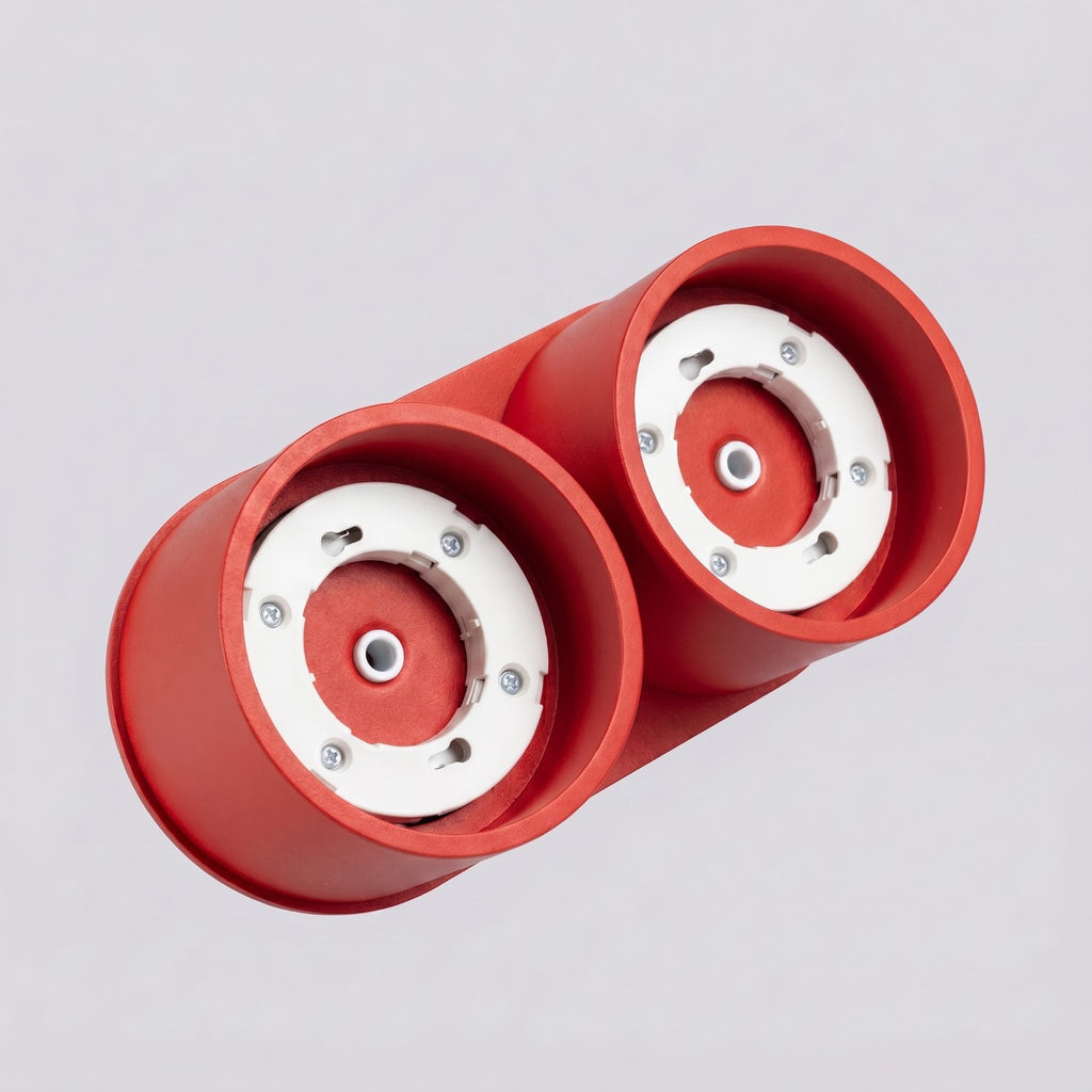 Plafonnier Modo 2 aluminium rouge Gx53, vue 6