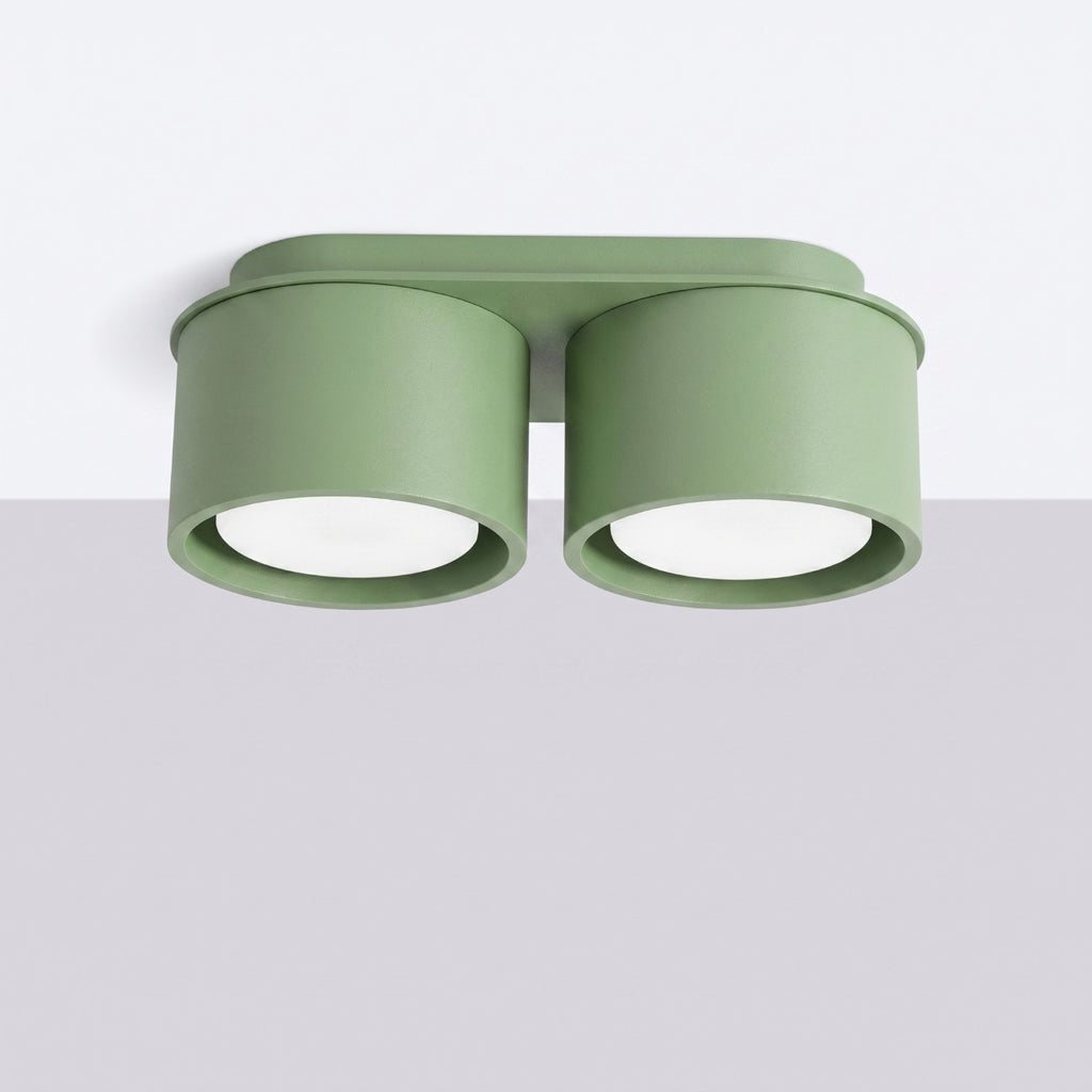 Plafonnier Modo 2 aluminium vert sauge Gx53, vue 2