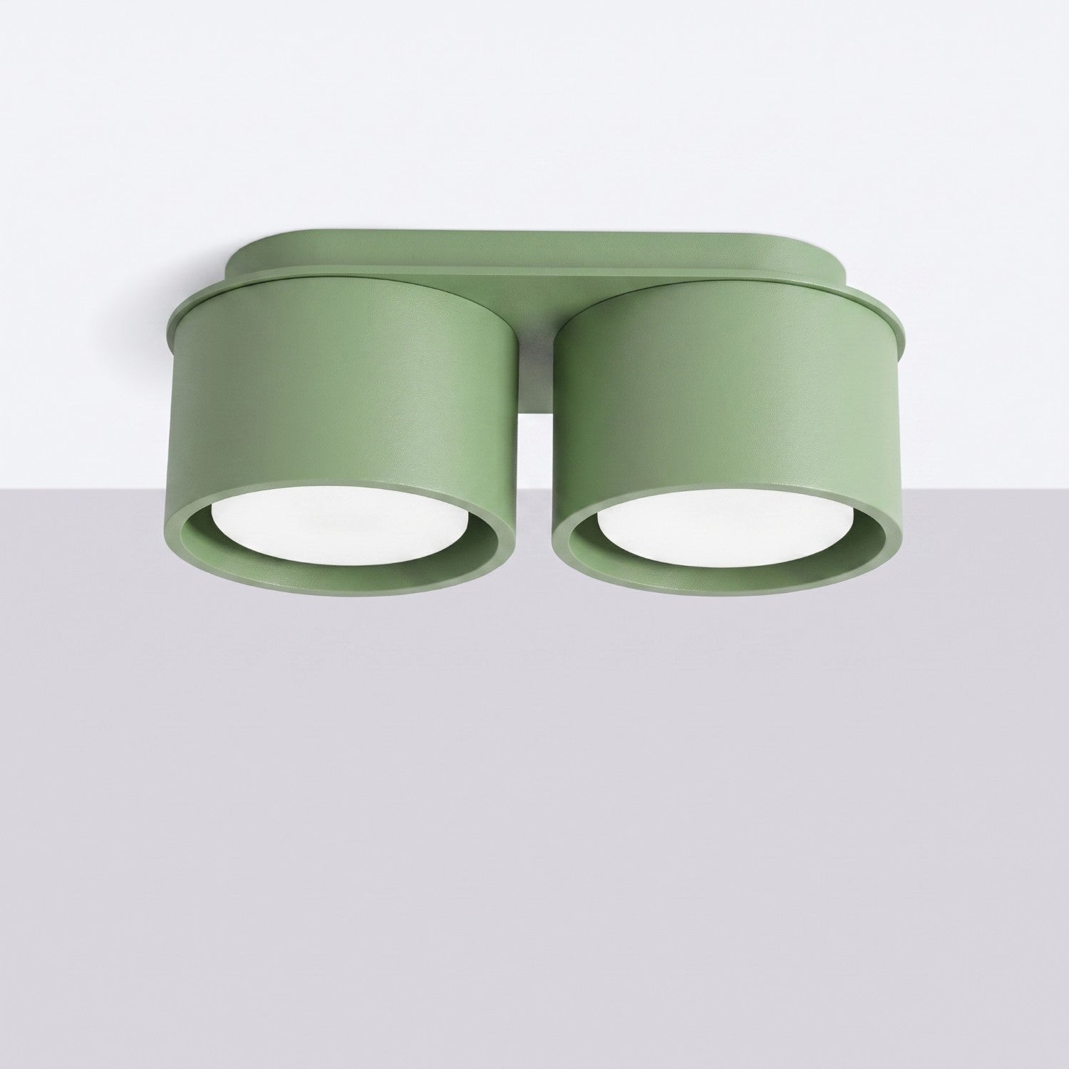 Plafonnier Modo 2 aluminium vert sauge Gx53, vue 2