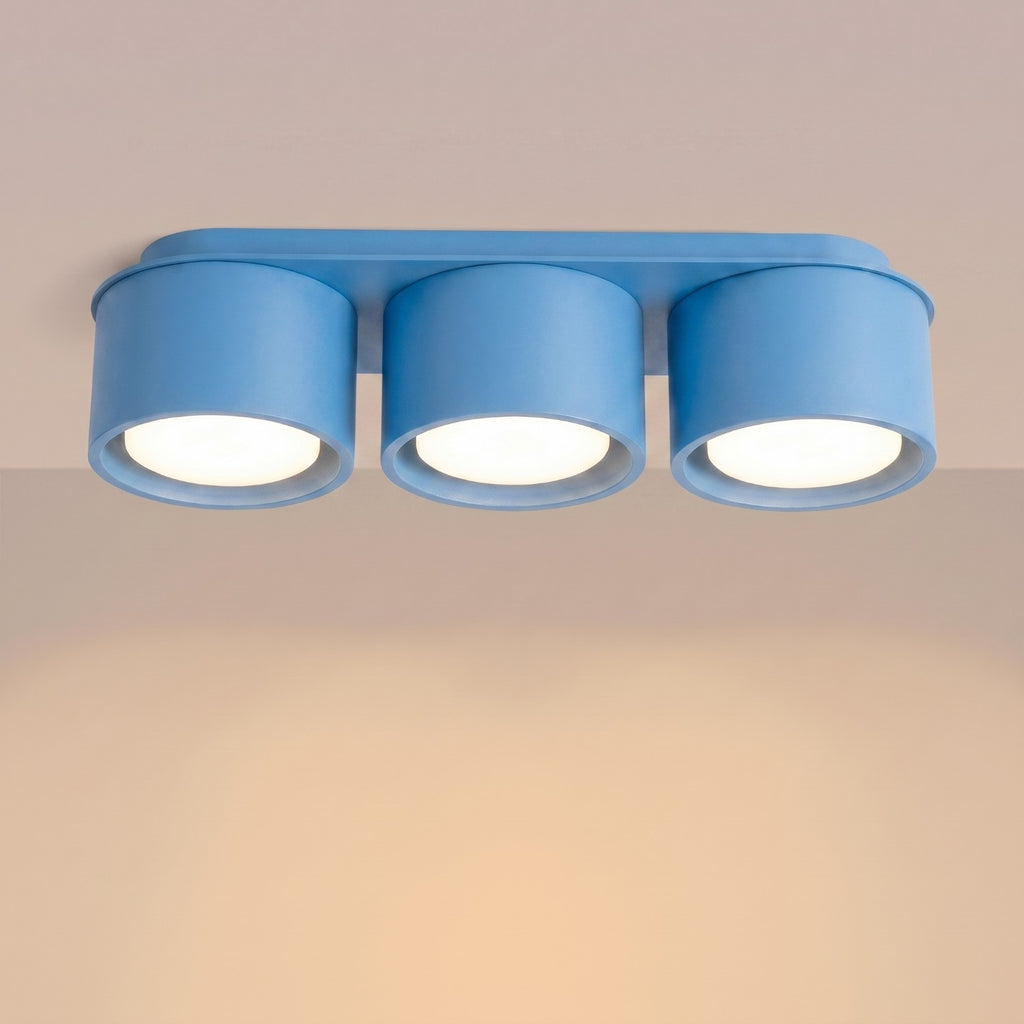 Plafonnier Modo 3 aluminium bleu azur Gx53, vue 3