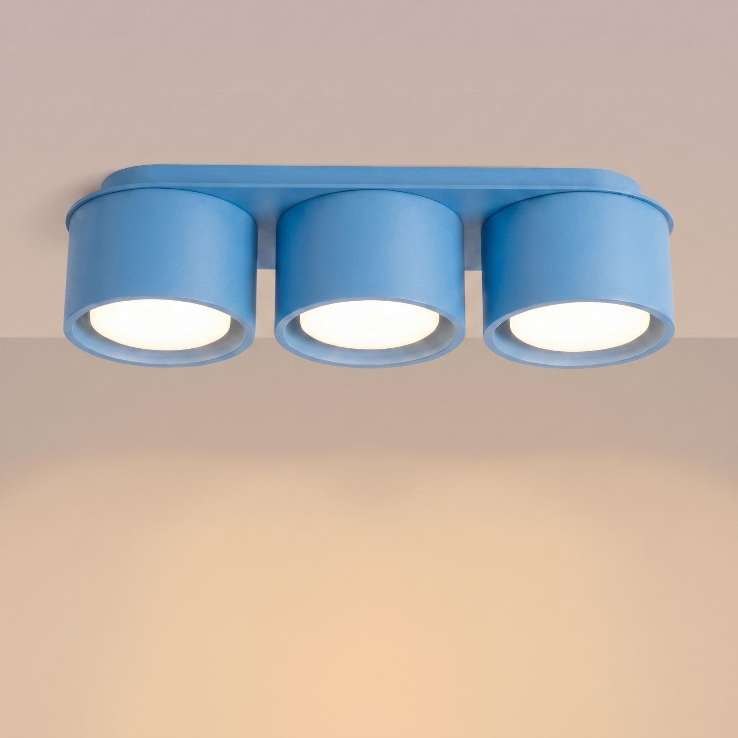 Plafonnier Modo 3 aluminium bleu azur Gx53, vue 3