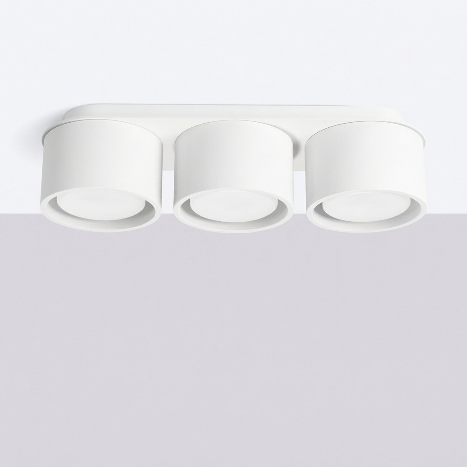 Plafonnier Modo 3 aluminium blanc Gx53, vue 2