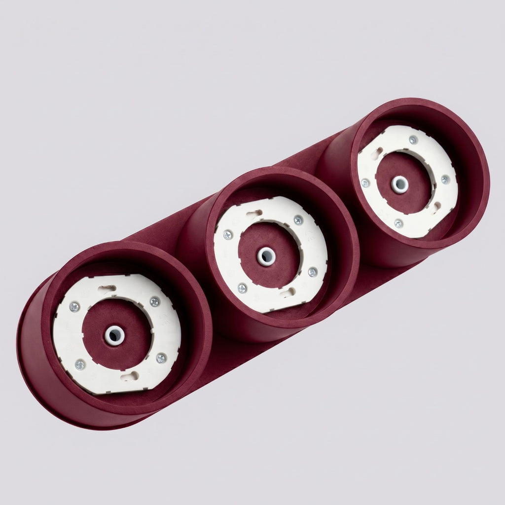 Plafonnier Modo 3 aluminium bordeaux Gx53, vue 6