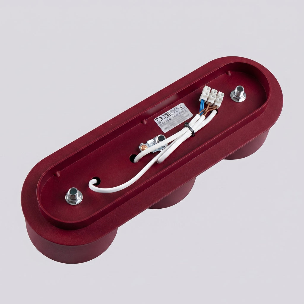 Plafonnier Modo 3 aluminium bordeaux Gx53, vue 7