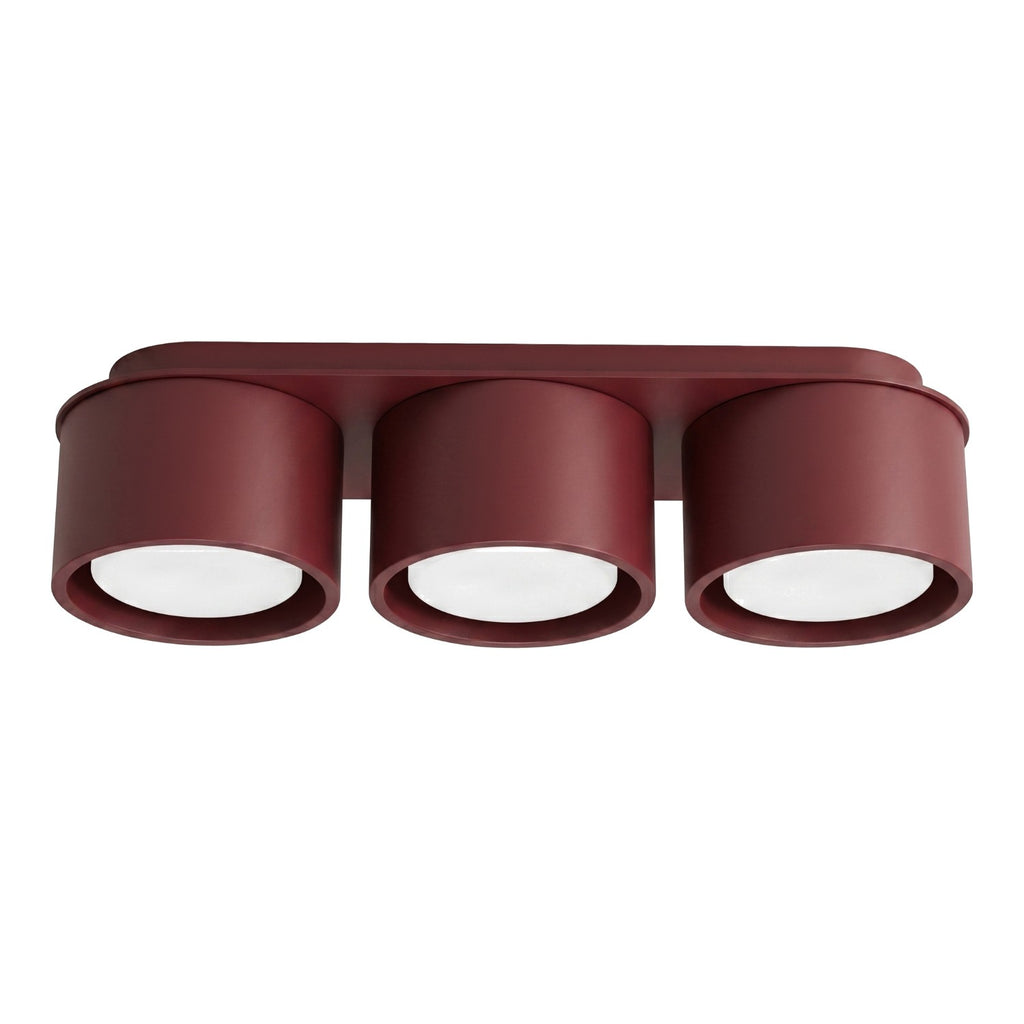Plafonnier Modo 3 aluminium bordeaux Gx53