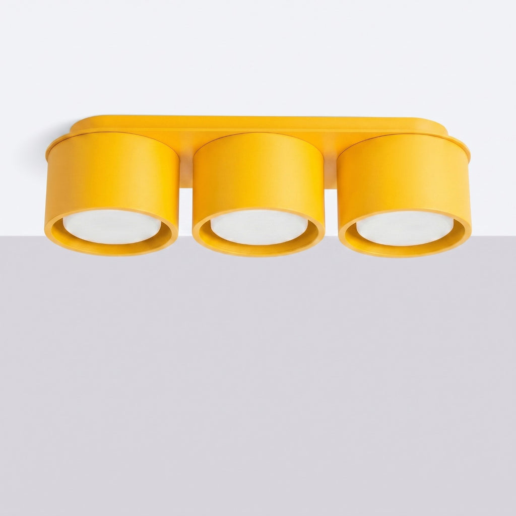 Plafonnier Modo 3 aluminium jaune Gx53, vue 2