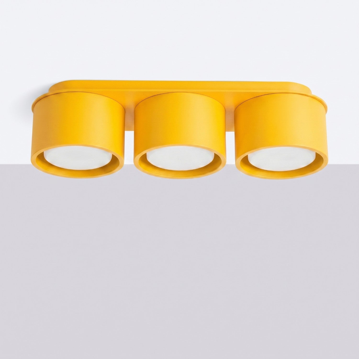 Plafonnier Modo 3 aluminium jaune Gx53, vue 2