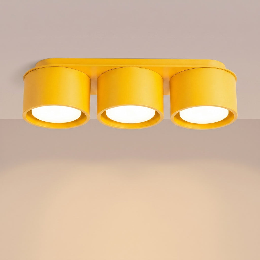 Plafonnier Modo 3 aluminium jaune Gx53, vue 3
