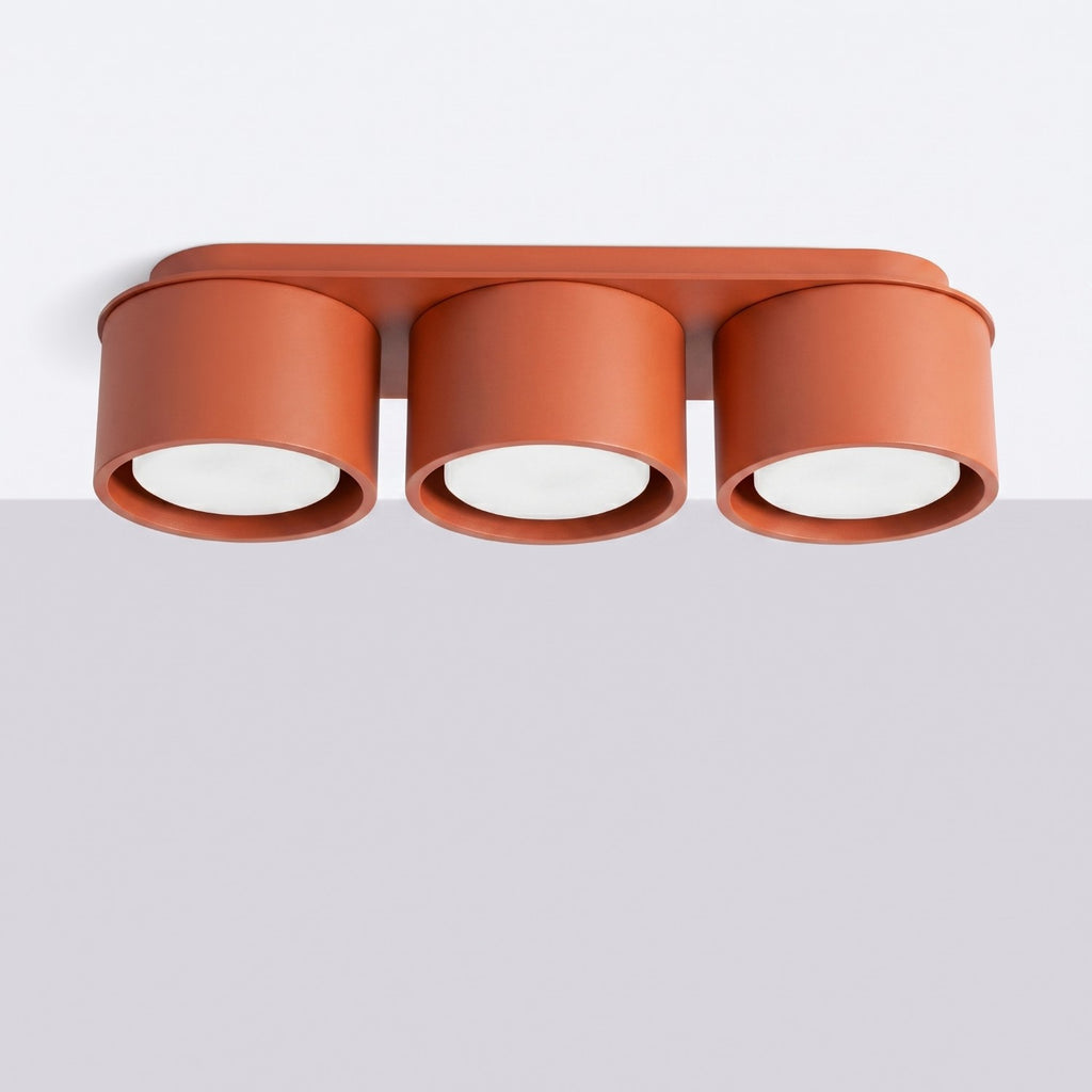 Plafonnier Modo 3 aluminium ocre rouge Gx53, vue 2