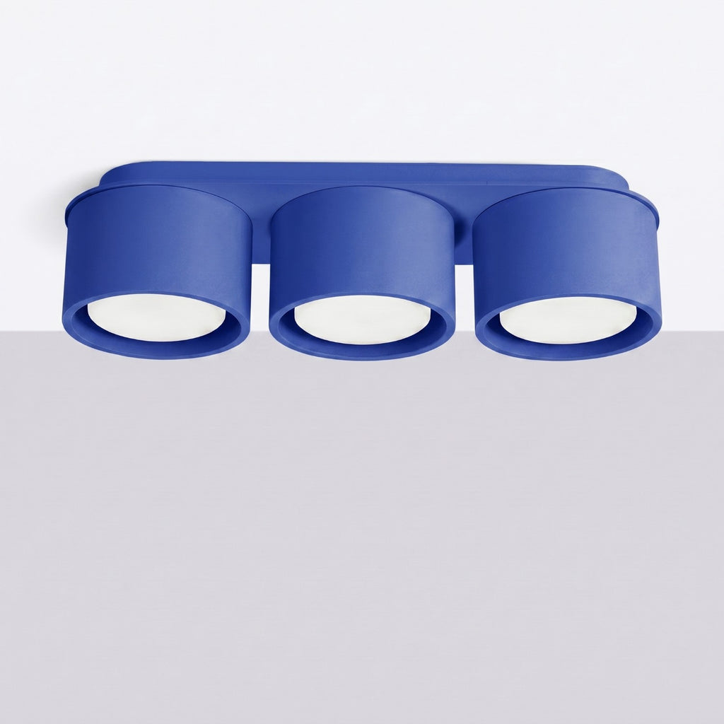 Plafonnier Modo 3 aluminium bleu outremer Gx53, vue 2