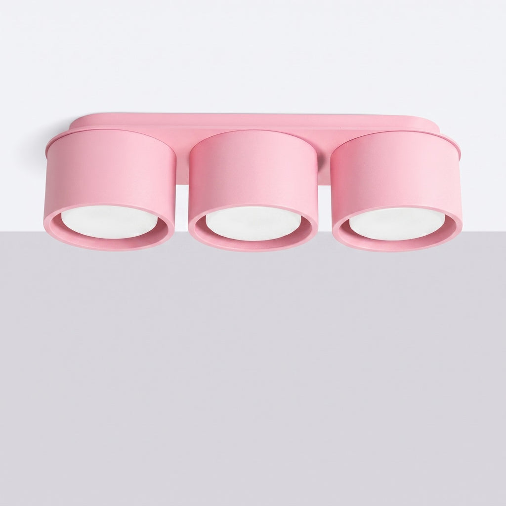 Plafonnier Modo 3 aluminium rose Gx53, vue 2
