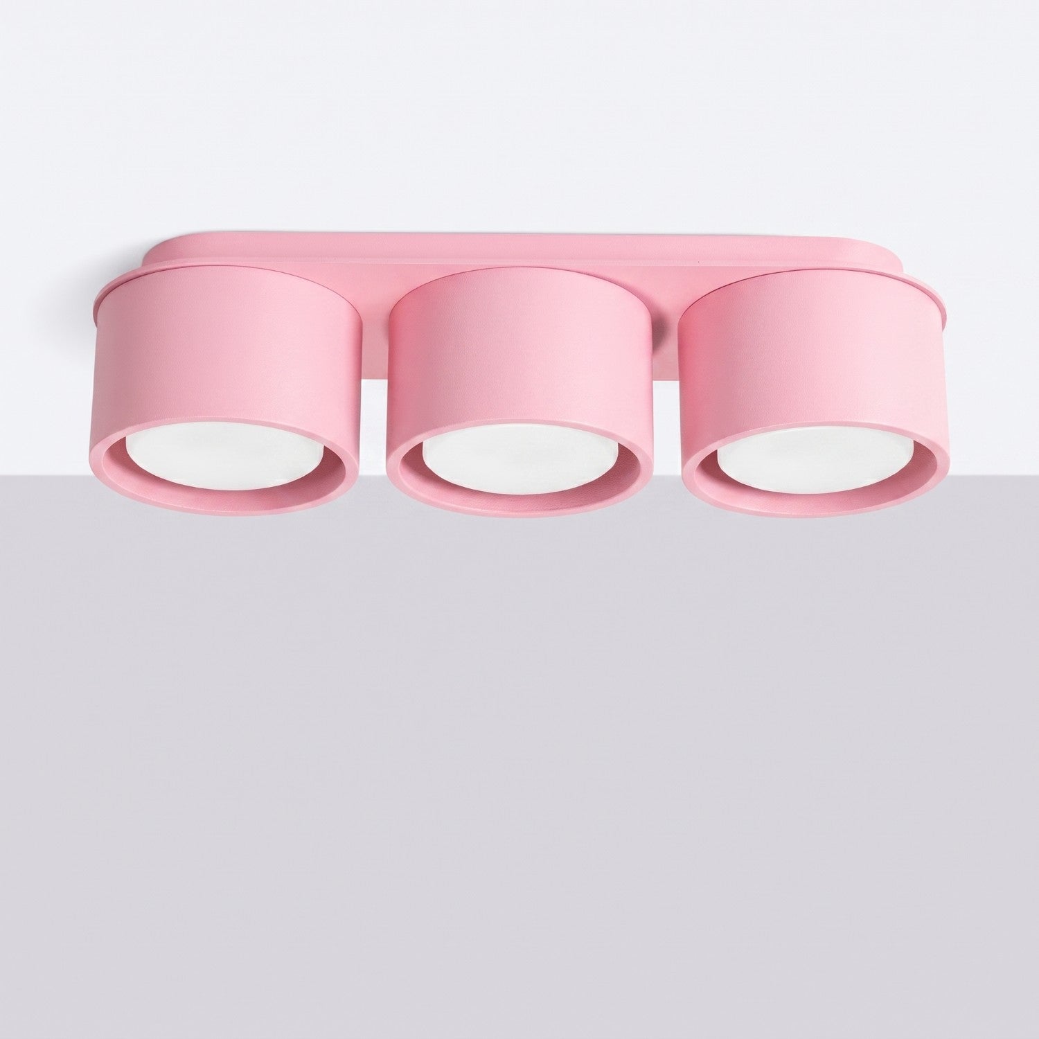 Plafonnier Modo 3 aluminium rose Gx53, vue 2