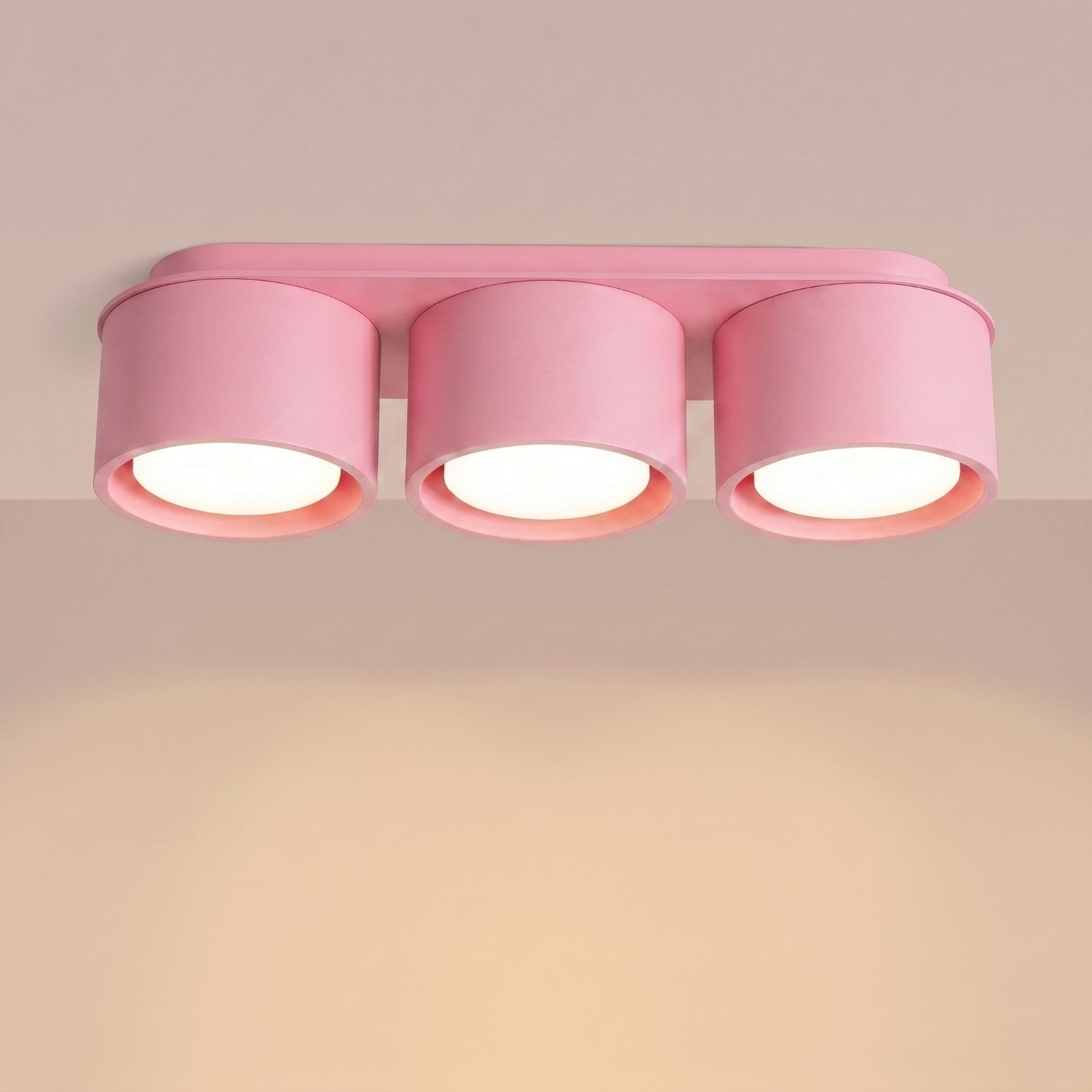 Plafonnier Modo 3 aluminium rose Gx53, vue 3