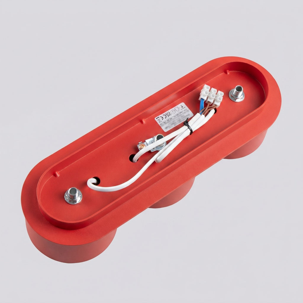 Plafonnier Modo 3 aluminium rouge Gx53, vue 7