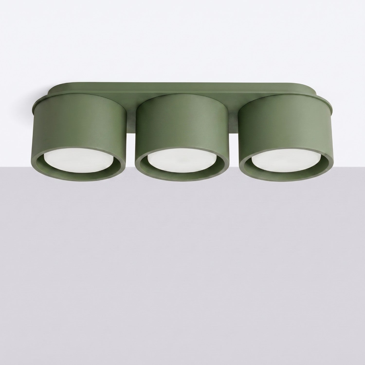 Plafonnier Modo 3 aluminium vert olive Gx53, vue 2