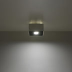 Plafonnier Mono 1 acier blanc vue de profil