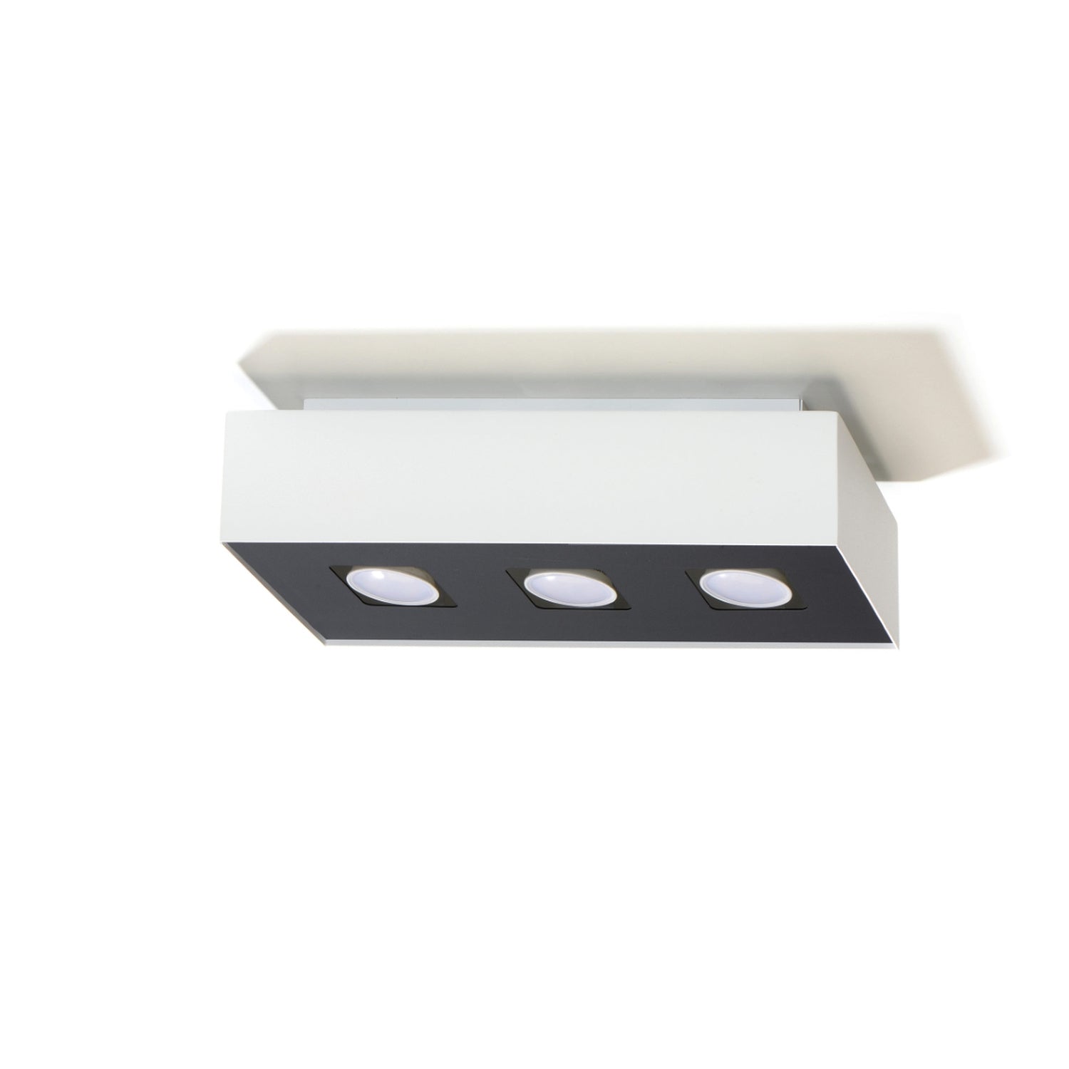 Plafonnier Mono 3 acier blanc vue de face