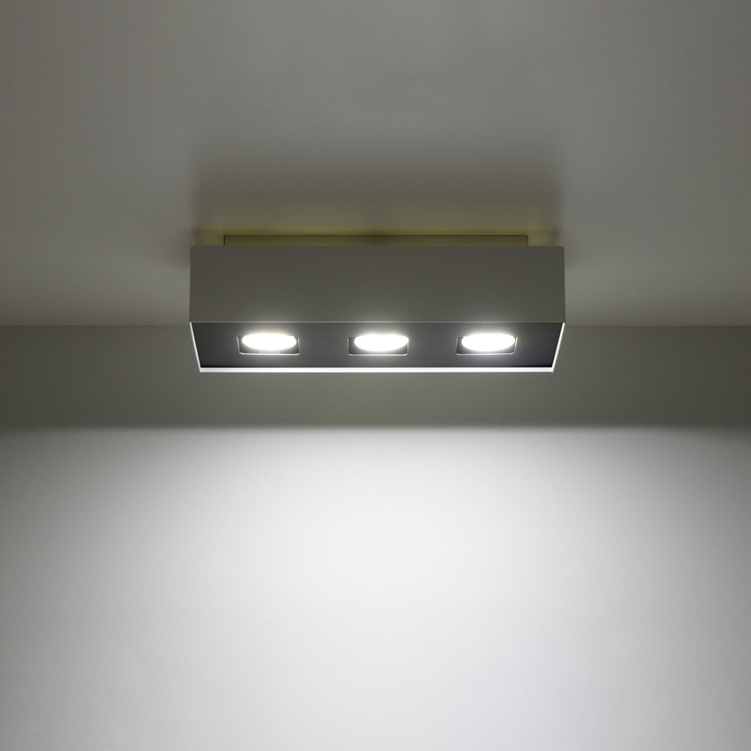 Plafonnier Mono 3 acier blanc vue de profil