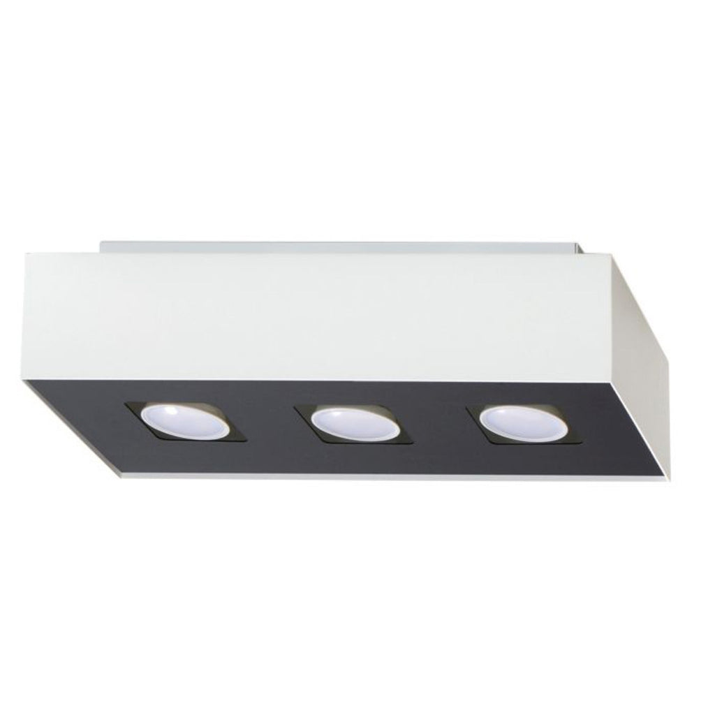 Plafonnier Mono 3 acier blanc