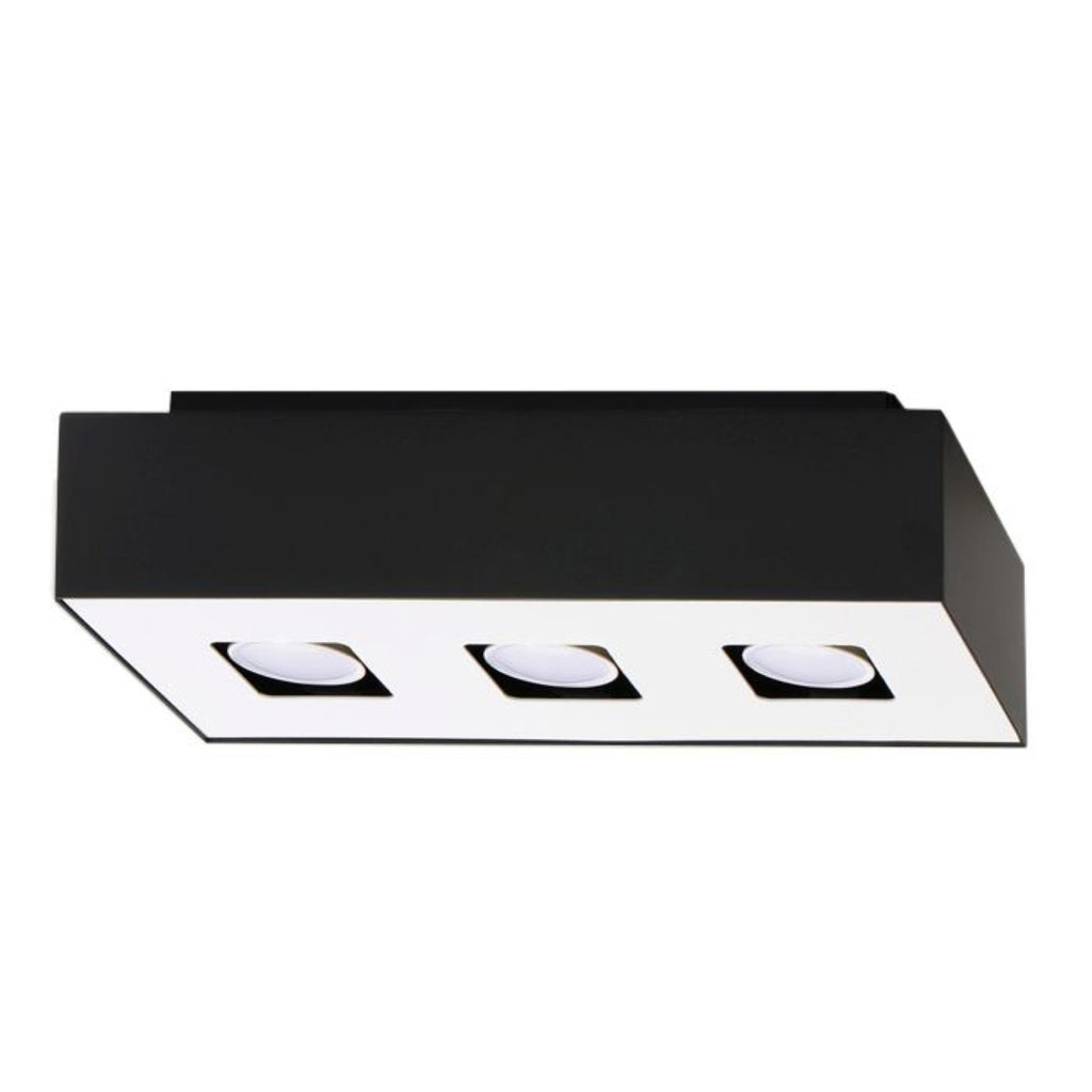 Plafonnier Mono 3 acier noir
