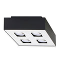 Plafonnier Mono 4 acier noir à quatre spots carrés
