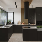 Plafonnier Nero 12,5 métal noir et chrome GU10 en ambiance