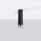 Plafonnier Nero 22,5 métal noir et chrome GU10 de profil