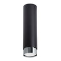 Plafonnier Nero 22,5 métal noir et chrome GU10, cylindre en acier noir de surface à réflecteur chrome brillant