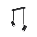 Plafonnier Norano 2 acier noir, deux spots orientables GU10 sur longues tiges