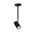 Plafonnier Norano acier noir, spot cylindrique orientable GU10 sur longue tige