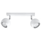 Plafonnier Oculare 2 blanc, spots boule orientables, vue de face