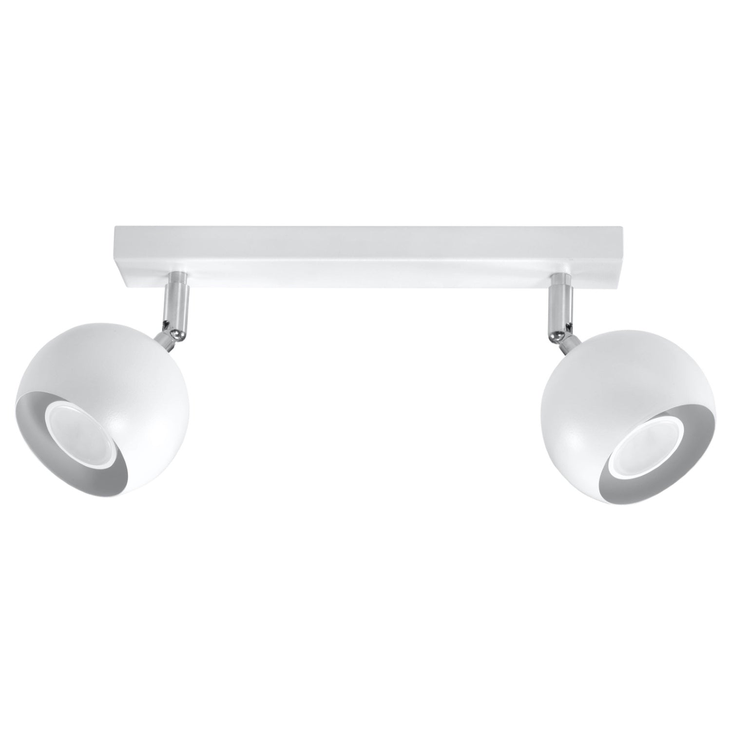 Plafonnier Oculare 2 blanc, spots boule orientables, vue de face